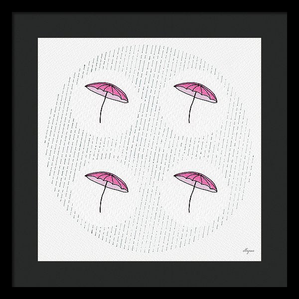 Four Umbrellas - Pink - Framed Print