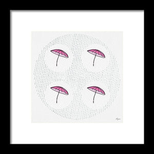 Four Umbrellas - Pink - Framed Print