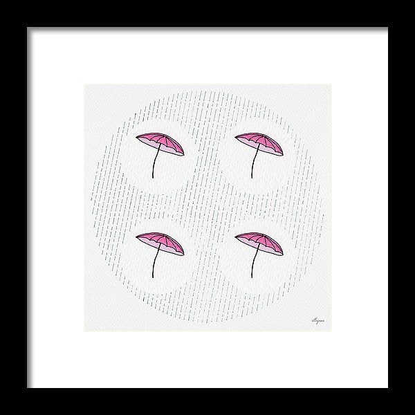 Four Umbrellas - Pink - Framed Print