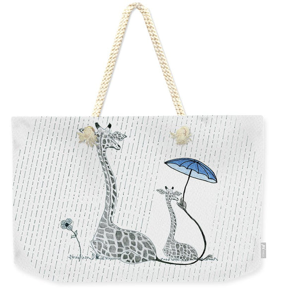 Giraffe Mumma Love - Blue - Weekender Tote Bag