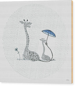 Giraffe Mumma Love - Wood Print