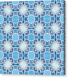 Mustansiriya Tile - Blues - Canvas Print