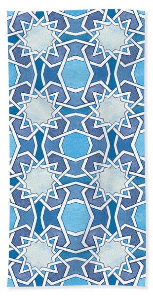 Mustansiriya Tile - Blues - Bath Towel/Bath Sheet/Hand Towel