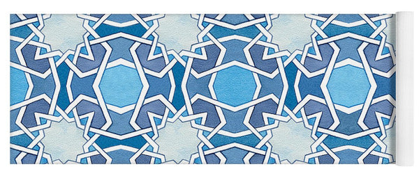 Mustansiriya Tile - Blues - Yoga Mat