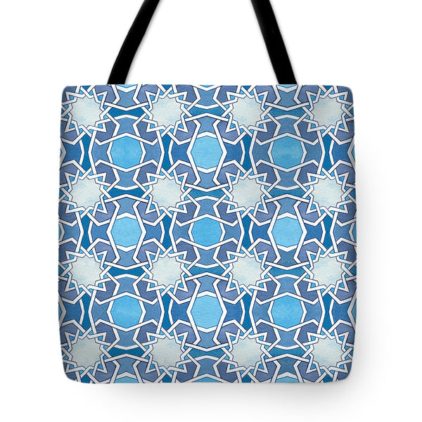 Mustansiriya Tile - Blues - Tote Bag