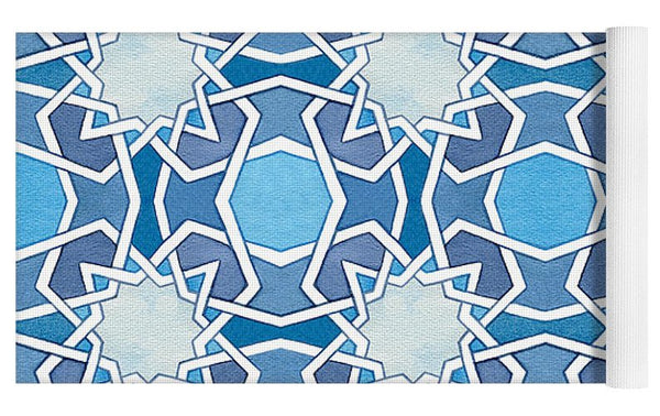 Mustansiriya Tile - Blues - Yoga Mat