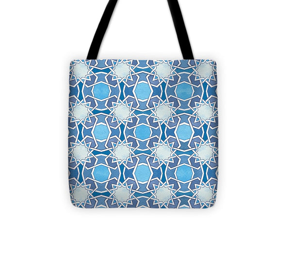 Mustansiriya Tile - Blues - Tote Bag