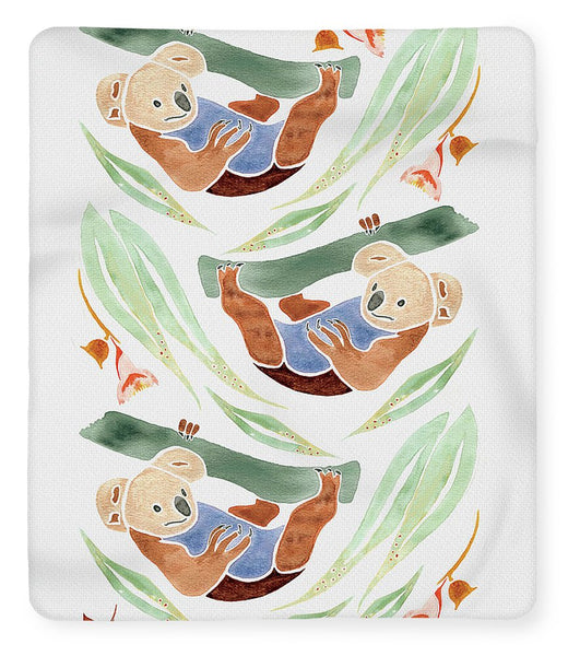 Swinging Koalas - Fleece Blanket