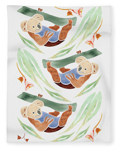 Swinging Koalas - Fleece Blanket