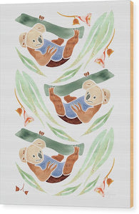 Swinging Koalas - Wood Print