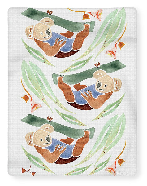 Swinging Koalas - Fleece Blanket